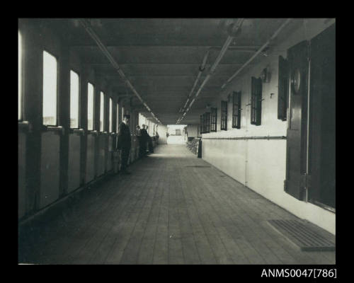 Promenade deck of unidentified passenger ship