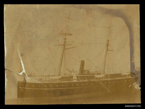 Photograph of a model of a small unidentified passenger ship