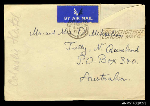 Envelope for letter to the Mihkelsons