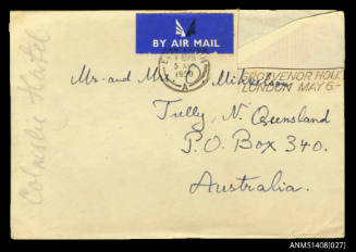 Envelope for letter to the Mihkelsons