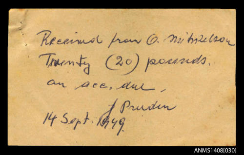 Rent receipt issued to Oskar Mihkelson