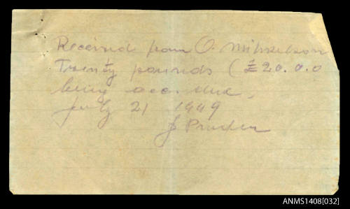 Rent receipt issued to Oskar Mihkelson