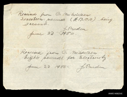 Rent receipt issued to Oskar Mihkelson