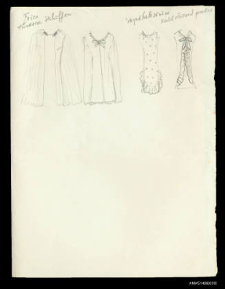 Dresses sketches made by Magda Mihkelson