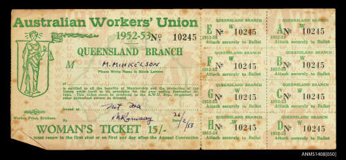 Australian Worker's Union membership ticket