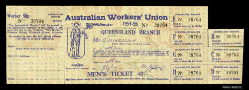 Australian Worker's Union membership ticket