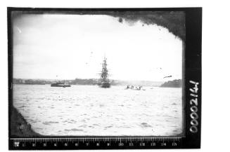 Possibly a Royal Navy ship on Sydney Harbour, New South Wales