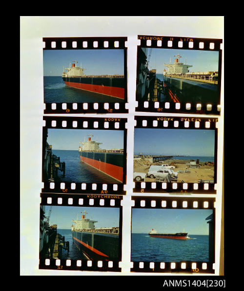 Photographic intertransparency showing images of a cargo ship