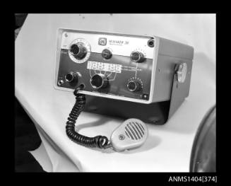 Photographic negative showing an AWA brand Seafarer 20 Radiotelephone