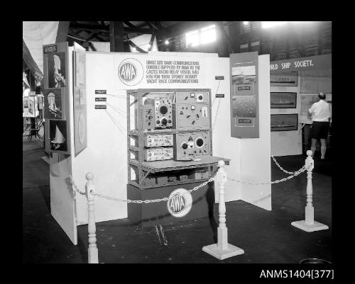 Photographic negative showing an AWA company display relating to the radio relay vessel in the 1969 Sydney-Hobart Yacht Race