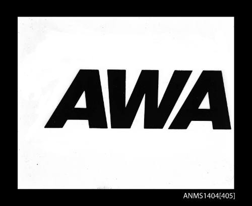 Photographic negative showing the AWA (Amalgamated Wireless Australasia) company name