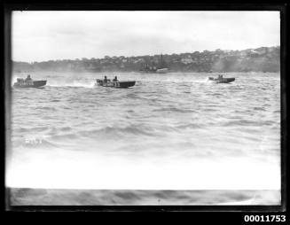 Speedboats CETTIEN V, BILLYBOY and SEAHORSE on Sydney Harbour