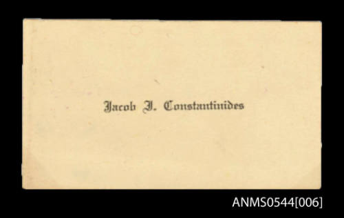 Business card for Jacob J Constantinides