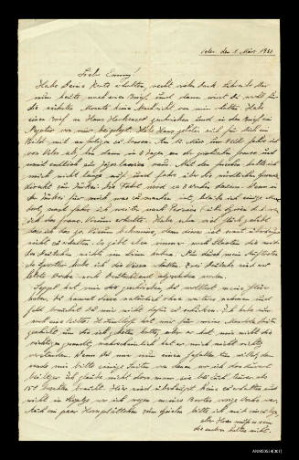 Letter from Oskar  Speck to his sister Emmi