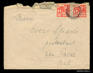 Envelope addressed to Oskar Speck Denpasar Bali