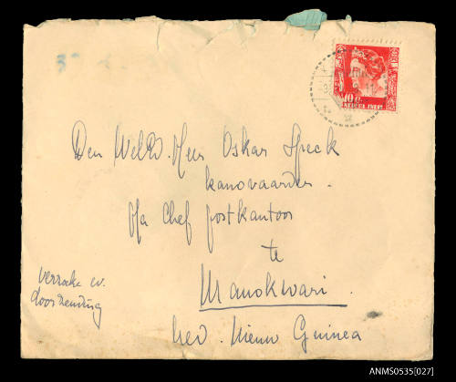 Envelope addressed to Oskar Speck Manokwari