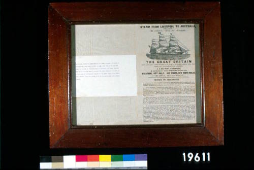 Leaflet advertising the voyage of iron auxiliary screw steamer, GREAT BRITAIN