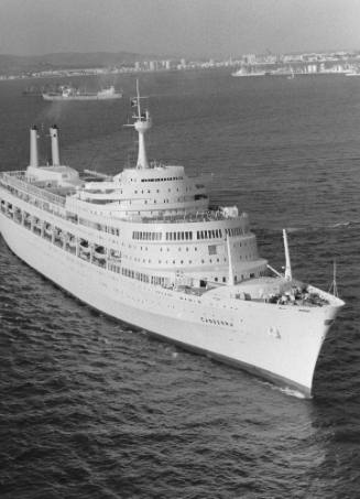 Photograph depicting CANBERRA at sea