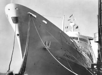 Photograph depicting CANBERRA's bow