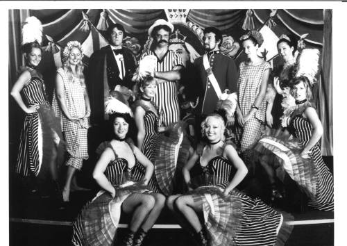 Photograph depicting a group of entertainers