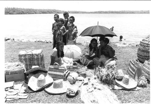 Photograph depicting a Pacific island market stall