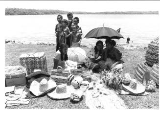 Photograph depicting a Pacific island market stall