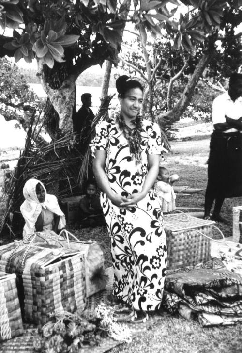 Photograph depicting a Pacific island market stall