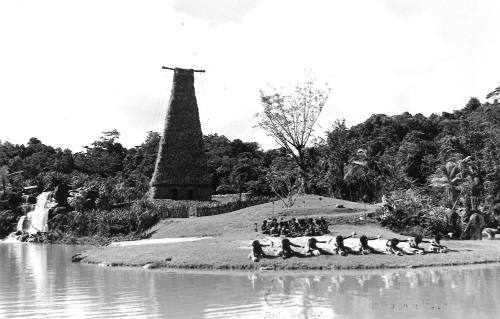 Photograph depicting a traditional Pacific Island dance