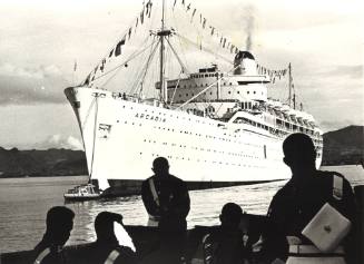 Photograph depicting ARCADIA at a Fijian port