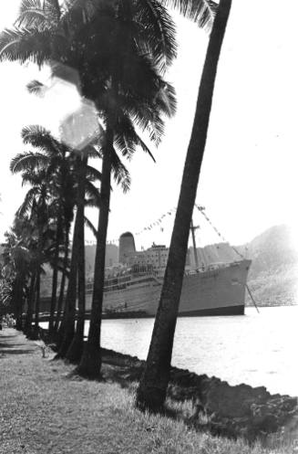 Photograph depicting ARCADIA at Pago Pago port