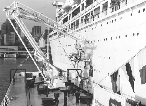 Photograph depicting ARCADIA  re-fuelling at Sydney Harbour