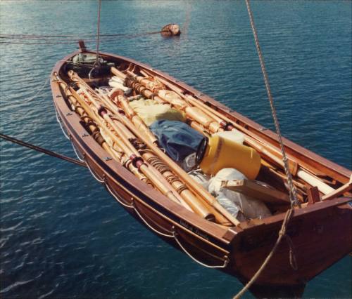 Photograph depicting CHILD OF BOUNTY raft boat being unloaded