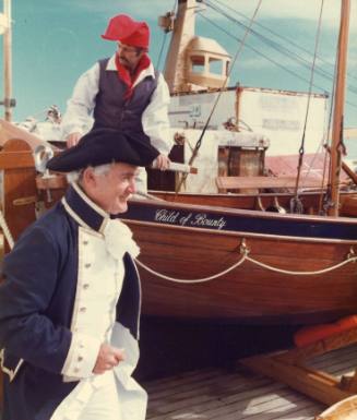 Photograph depicting CHILD OF BOUNTY on ORIANA's deck