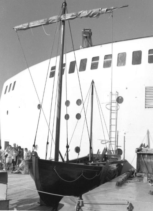 Photograph depicting CHILD OF BOUNTY on ORIANA's deck