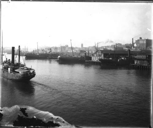 Wharves seen from Pyrmont, looking across Darling Harbour toward Wynard