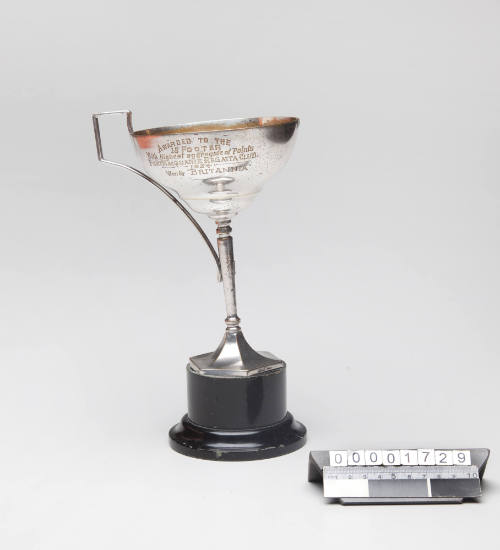 The McWilliams Wines Cup, Point Macquarie Regatta Club 1934, won by BRITANNIA