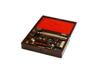 Rosewood case for monocular microscope