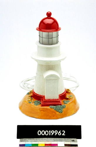 Ceramic lamp modelled on Cooktown Lighthouse