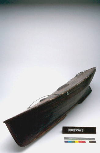Hull of an unnamed 2-foot sailing model of a 24 foot skiff