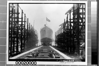 Launching of ARUNTA (I) at Cockatoo Dock, Sydney