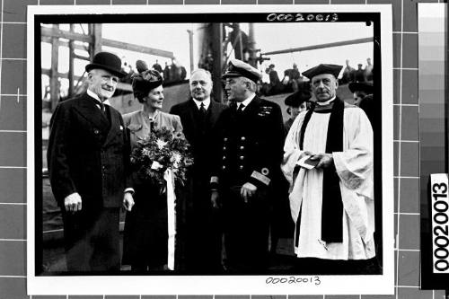 Warship launch at Mort's Dock, Balmain