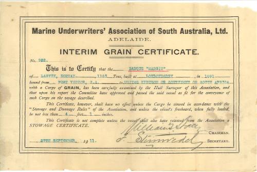 Interim Grain Certificate