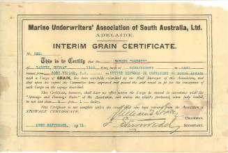 Interim Grain Certificate