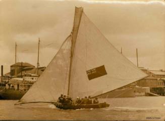 Skiff, with its sails extended