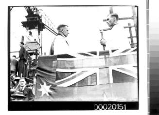 Launch of HMAS WARREGO II at Cockatoo dockyard