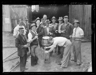 Launch of HMAS WARREGO (II) at Cockatoo dockyard