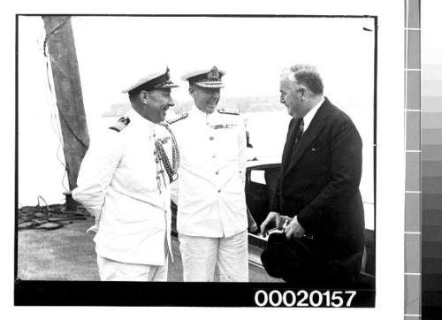 Prime Minister Robert Menzies at launch of HMAS WARREGO II