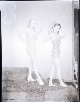 Negative depicting two women in beach wear