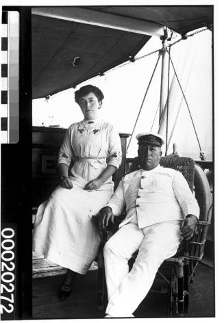 The captain of MERSEY possibly seated with his wife