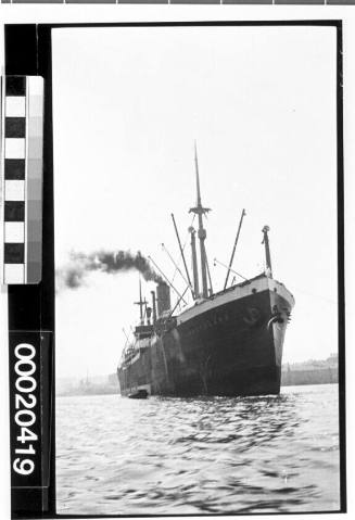 Unidentified merchant vessel, possibly SS FRIEDLAND, near Walsh Bay in Sydney